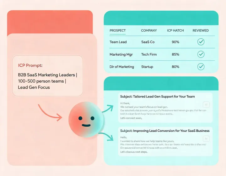Outbound playbook moving from prompt to reviewed messages