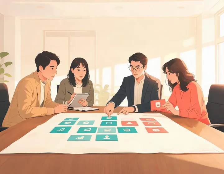 Different go-to-market roles reviewing an outbound workflow